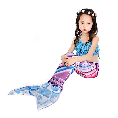 

Cosplay Costume Swimwear Bikini The Little Mermaid Mermaid Tail Aqua Princess The Little Mermaid Kid's Lycra Cosplay Costumes Mermaid and Trumpet Gown Slip Cosplay Blue Mermaid Christmas Halloween