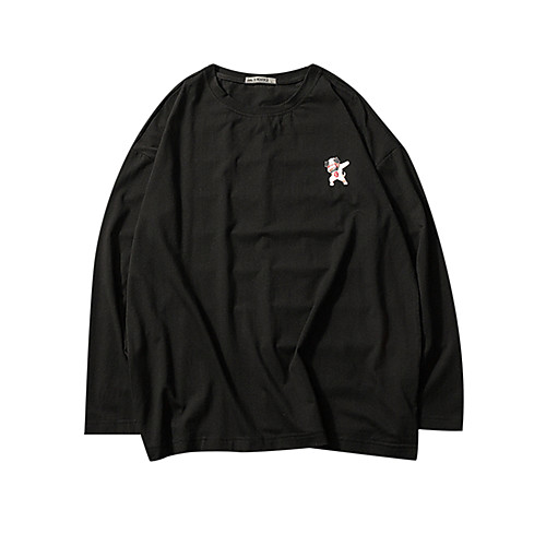 

Муж. Размер ЕС / США - Футболка Круглый вырез Мультипликация Черный L