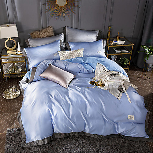 

Пододеяльник наборы Однотонный / Роскошь Хлопок Плиссировка 4 предметаBedding Sets