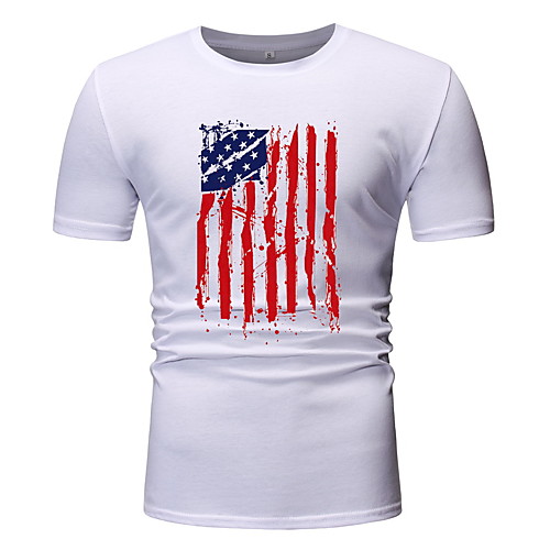 

Муж. С принтом Размер ЕС / США - Футболка Хлопок, Круглый вырез Графика Хаки L