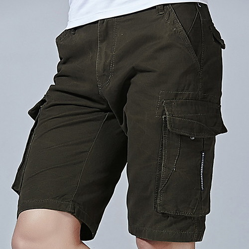 

Муж. Классический Шорты Брюки - Однотонный Военно-зеленный