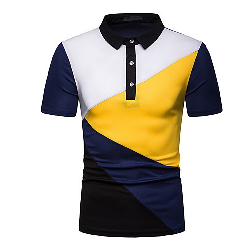 

Men's Polo - Color Block Shirt Collar Black