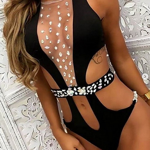 

Жен. Белый Черный Розовый Закрытый купальник Купальники - Однотонный M L XL Белый