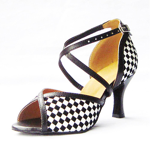 

Жен. Обувь для латины Искусственная кожа На каблуках Кубинский каблук Персонализируемая Танцевальная обувь Черный / белый