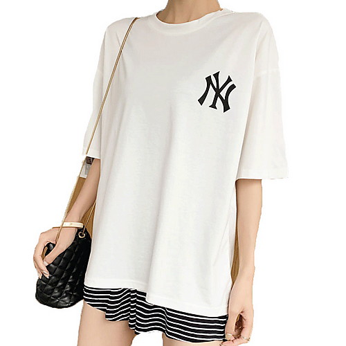 

Жен. Футболка Тонкие Геометрический принт Белый L