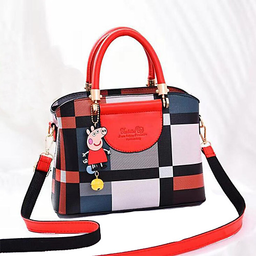 

Жен. Мешки PU Сумка-шоппер Сплошной цвет Черный / Оранжевый / Красный