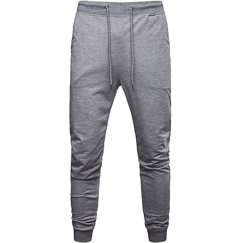 

Men's Sporty Sweatpants Pants - Solid Colored Black Gray XL XXL XXXL