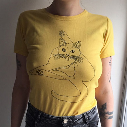 

Жен. Футболка Графика Желтый L