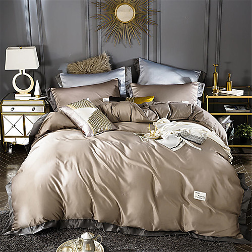 

Пододеяльник наборы Однотонный / Роскошь Хлопок Плиссировка 4 предметаBedding Sets