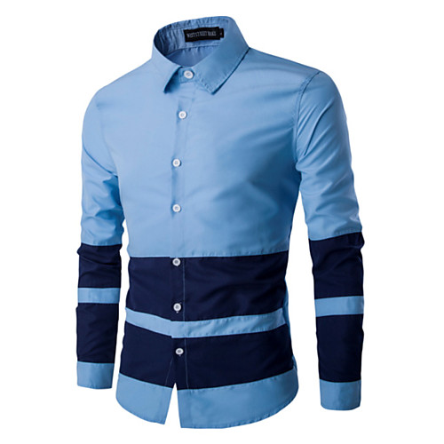 

Муж. Рубашка Контрастных цветов Синий XL