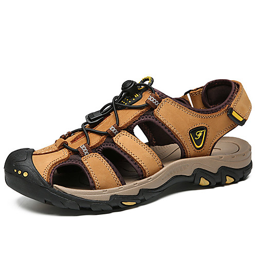 

Муж. Комфортная обувь Кожа Весна лето Спортивные / На каждый день Сандалии Дышащий Коричневый