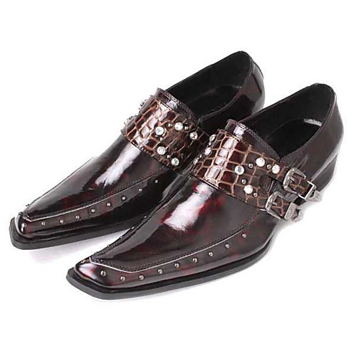 

Муж. Официальная обувь Наппа Leather Весна Классика / На каждый день Мокасины и Свитер Нескользкий Черный / Вино