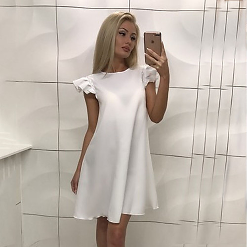 

женская выше колена линия платье белый красный черный s m l xl
