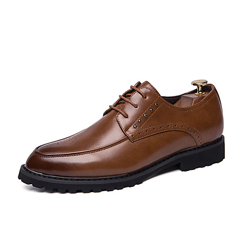 

Men's Leather Spring & Summer / Fall & Winter Business Oxfords Height-increasing Light Brown / White / Black / Wedding / Party & Evening