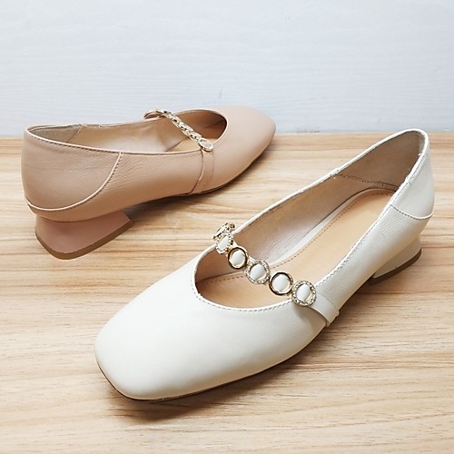 

Жен. Овчина Весна Мокасины и Свитер На низком каблуке Бежевый / Розовый