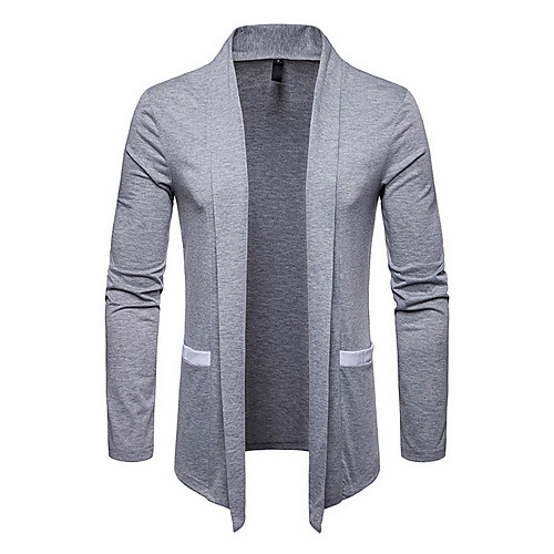 

Муж. Однотонный Кардиган Черный / Темно-серый / Светло-серый L / XL / XXL