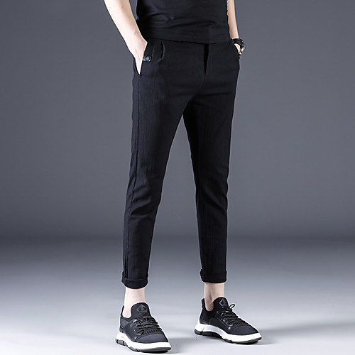 

Men's Basic Chinos Pants - Solid Colored Classic Black Dark Gray Light gray 30 31 32