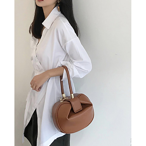 

Жен. Рубашка Хлопок, Рубашечный воротник Однотонный