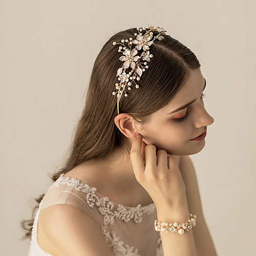 

Alloy Headbands with Imitation Pearl / Glitter / Floral 1 pc Wedding / Party / Evening Headpiece