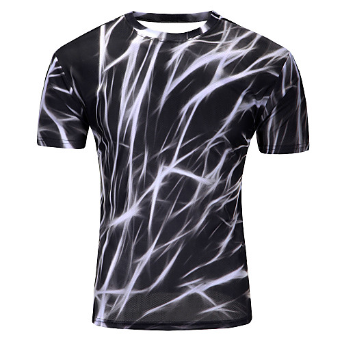 

Men's T-shirt Print Round Neck Black