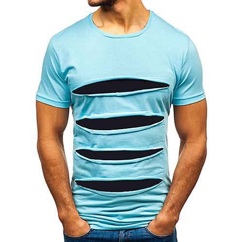 

Men's Daily Sports T-shirt - Solid Colored Blue