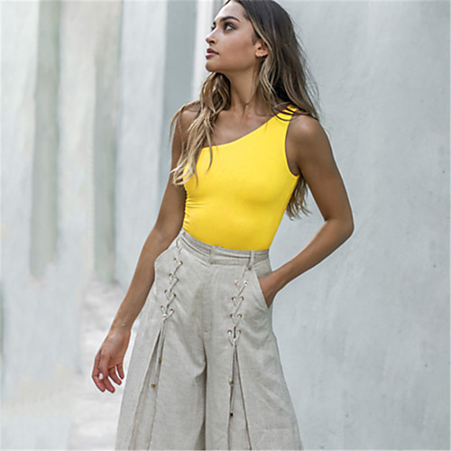 

Жен. Богемный Белый Черный Желтый Комбинезоны, Однотонный M L XL