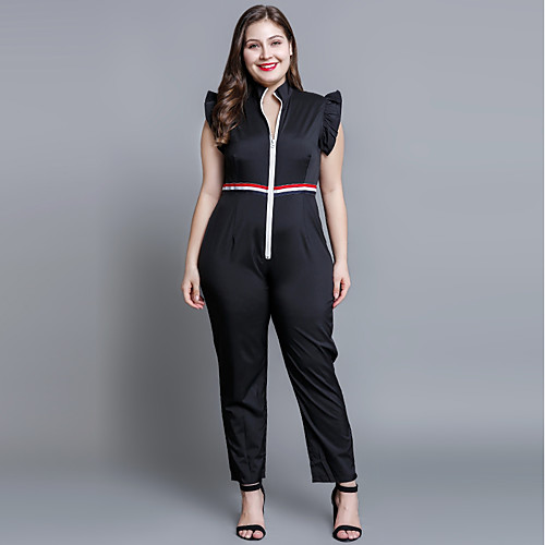

Жен. Bodysuit Контрастных цветов Черный XXXL