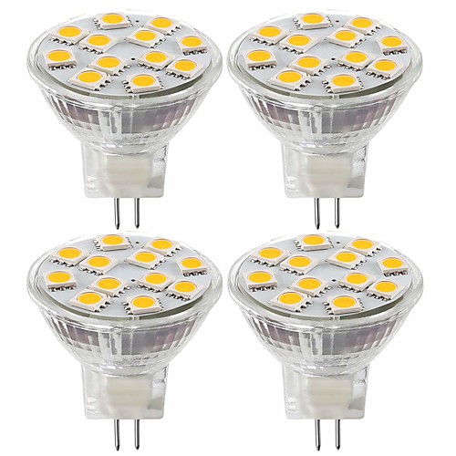 

4шт 2 W 200 lm MR11 Точечное LED освещение 12 Светодиодные бусины SMD 5050 Декоративная Тёплый белый Холодный белый 12 V