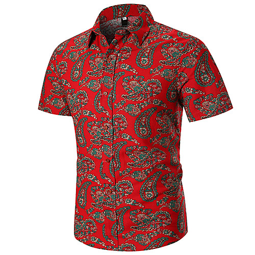 

Муж. С принтом Рубашка Цветочный принт / Этно