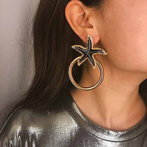 

Women's Drop Earrings Starfish Gold Plated Earrings Jewelry Black / Pink / Light Blue For Wedding Engagement Street Holiday Club 1 Pair