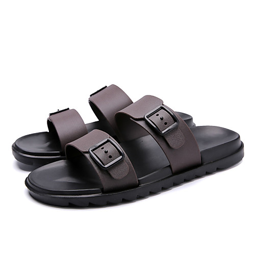 

Муж. Комфортная обувь Полиуретан Лето На каждый день Тапочки и Шлепанцы Дышащий Черный / Коричневый / Синий