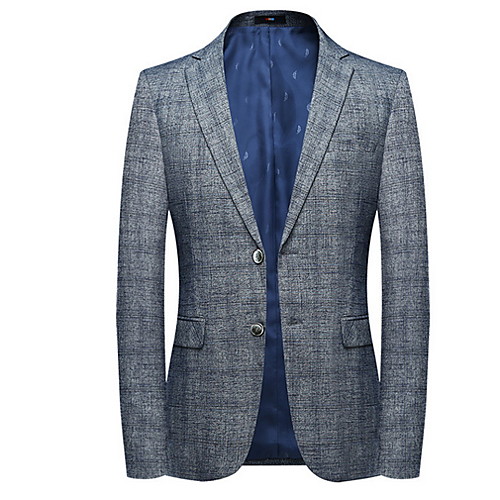 

Муж. Блейзер, Однотонный Лацкан с тупым углом Полиэстер Серый XXL / XXXL / XXXXL