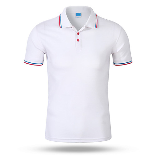 

Men's Hiking Tee shirt Hiking POLO Shirt Short Sleeve Outdoor Portable Breathable Tee / T-shirt Top Summer Cotton Standing Collar Camping / Hiking Beach Traveling Violet Yellow Red