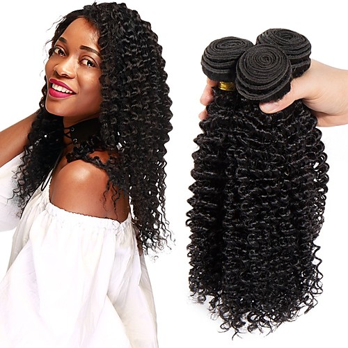 

3 Связки Бразильские волосы Kinky Curly человеческие волосы Remy Человека ткет Волосы Пучок волос Накладки из натуральных волос 8-28 inch Естественный цвет Ткет человеческих волос