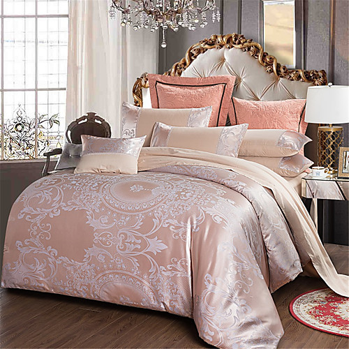 

Пододеяльник наборы Однотонный / Роскошь Хлопок Жаккардовое переплетение 4 предметаBedding Sets