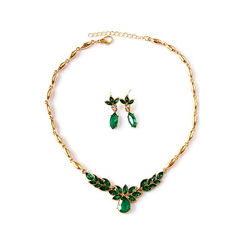 

Women's Bridal Jewelry Sets Drop Trendy Elegant Earrings Jewelry Green For Wedding Party 1 set