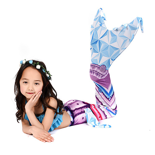 

Cosplay Costume Swimwear Bikini The Little Mermaid Mermaid Tail Aqua Princess The Little Mermaid Kid's Lycra Cosplay Costumes Mermaid and Trumpet Gown Slip Cosplay Blue Mermaid Christmas Halloween