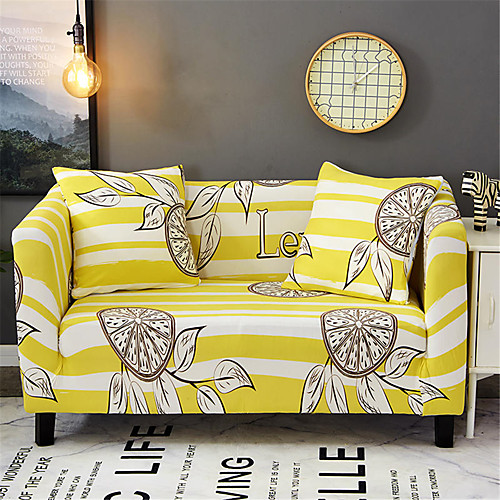 

Печатный ломтик лимона пылезащитный всесильный чехлы из эластичного чехла на диван из мягкой ткани с одной бесплатной наволочкой