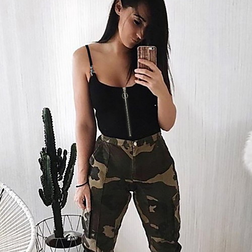 

Жен. Bodysuit На бретелях Тонкие Однотонный Черный M
