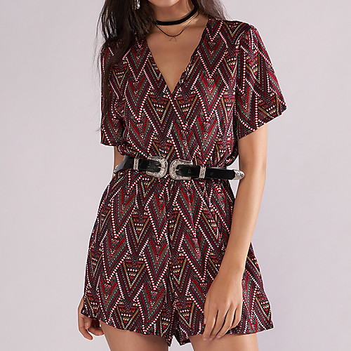 

Жен. Классический Винный Комбинезоны, Контрастных цветов M L XL