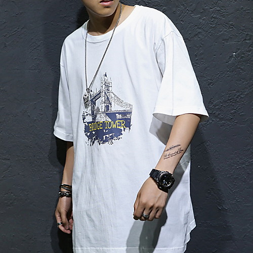 

Муж. С принтом Футболка Однотонный