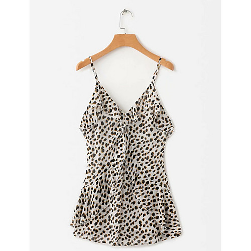 

Жен. Уличный стиль Светло-коричневый Комбинезоны, Леопард S M L