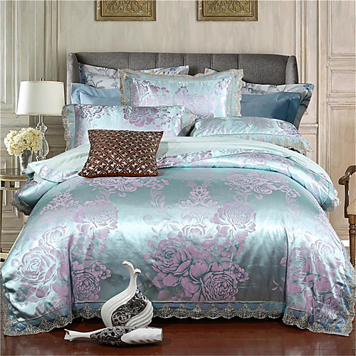 

Пододеяльник наборы Однотонный / Роскошь Полиэстер Жаккардовое переплетение 4 предметаBedding Sets