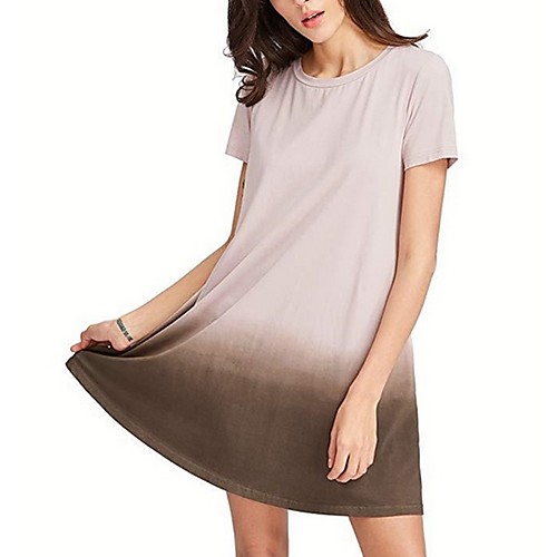 

женское платье выше колена футболка светло-синий розовый синий s m l xl