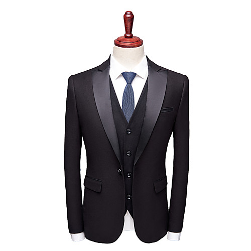 

Tuxedos Standard Fit Slim Peak Single Breasted One-button Polyester Solid Colored