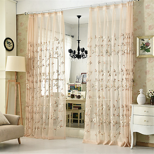 

Современный Прозрачный 1 панель Прозрачный Гостиная Curtains / Вышивка