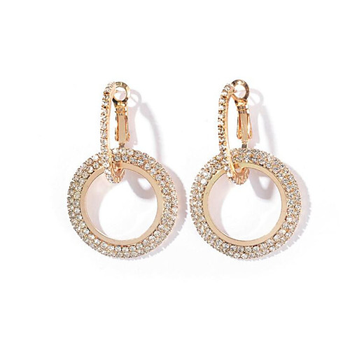 

Women's Clear White Cubic Zirconia Earrings Two tone Courage Stylish Gold Plated Earrings Jewelry Gold / Gold / White For Gift Daily 1 Pair