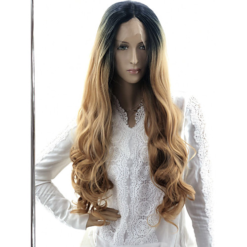 

Wig Accessories Волнистый / Естественные кудри Стиль Ассиметричная стрижка Машинное плетение / Лента спереди Парик Черный Черный / коричневый Искусственные волосы 24 дюймовый Жен. / Темно-коричневый