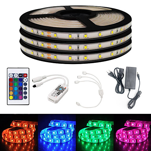 

BRELONG Smart WIFI Tiktok LED Strip Lights SMD 2835 9mm Light With RGB 24Keys 15M 900LED IP65 Not Waterproof DC12V With 5A EU Power