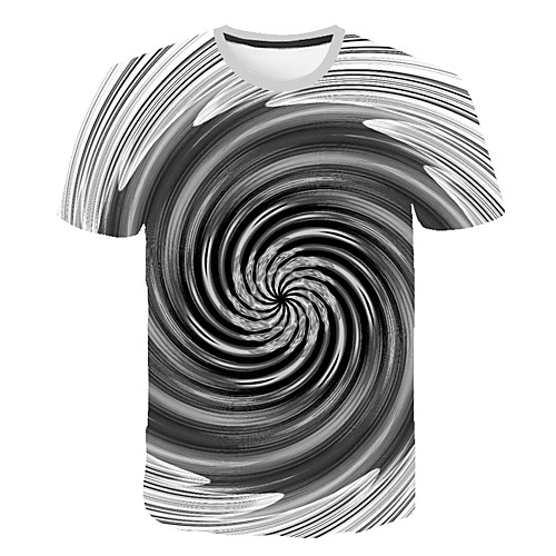 

Men's Daily Sports Street chic / Exaggerated T-shirt - Geometric / Color Block / 3D Print White